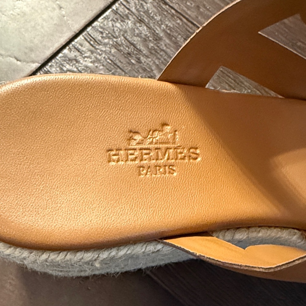 HERMES Ithea 30 Espadrille Wedge Sandals, - Size 39 (Fits like a US Women’s 8.5) - Picture 3 of 6